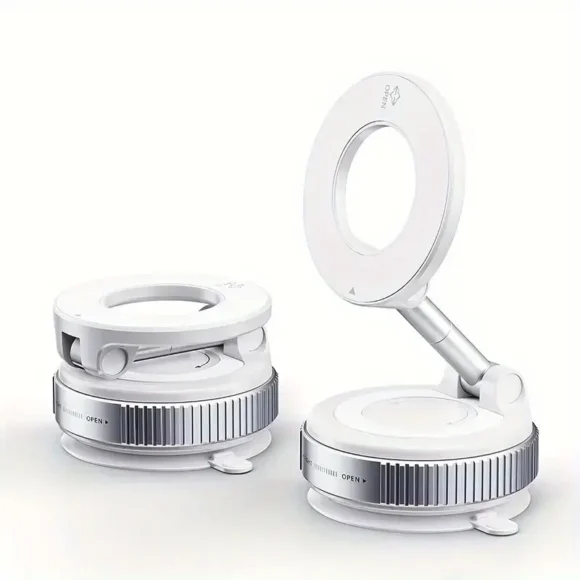 360° Rotating Magnetic Phone Holder with Adjustable Arm – Foldable, Retractable, and Secure Metal Bearing Design for Car, Desktop, and Glass Screens - Image 3