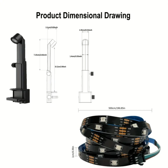 TV LED Backlight for 139.7-165.1 cm Screens, 3.96meter-5.0meter LED Strip Lights Sync to Screen & Music, RGB Built in Chip Strip Lights Color Changing, Smart App Control - Image 2